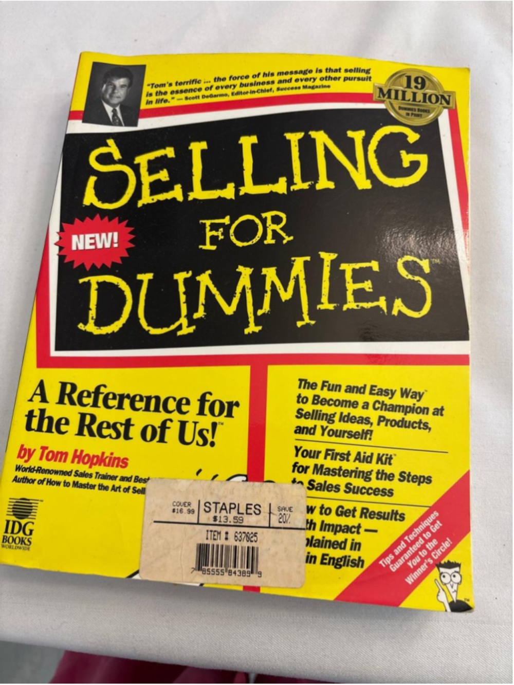 Selling For Dummies Book by Tom Hopkins #E45